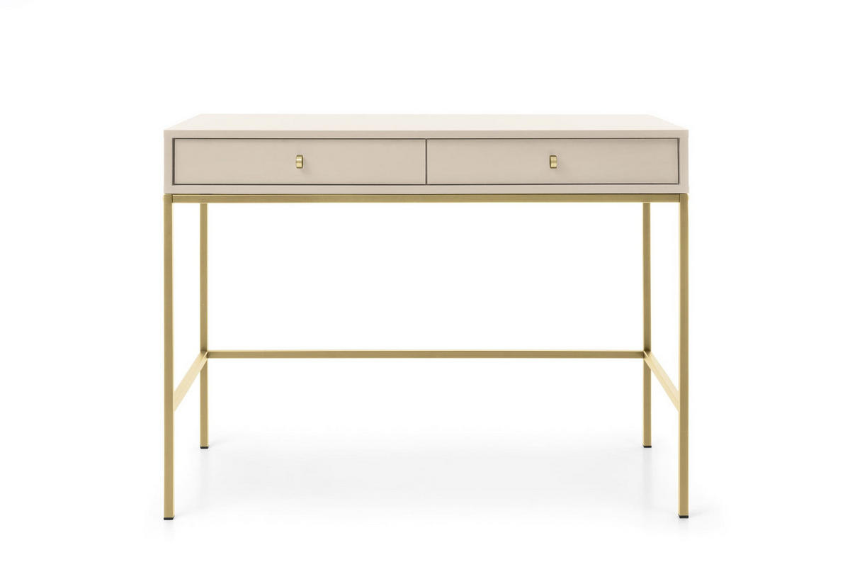 KONSOLETISCH - Konsole Melody Beige + Gold - Beige/Goldfarben, Holzwerkstoff (50/104/78cm) - Möblo
