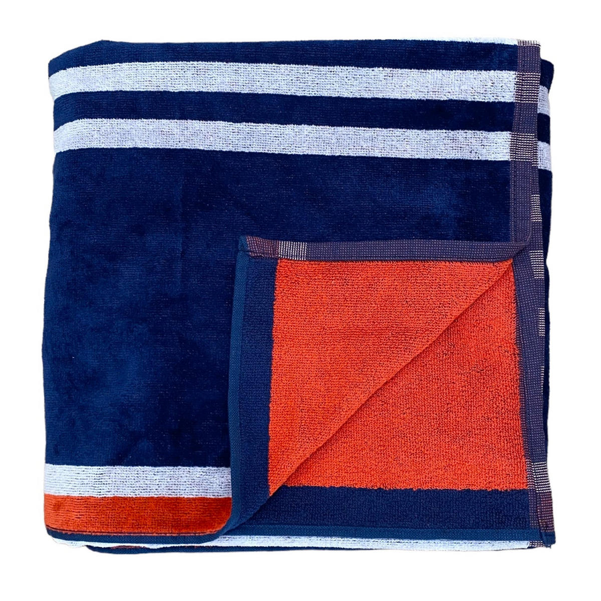 STRANDTUCH Frottee Velours Jacquard Cliffe 140x180 400g/m² - Blau, Textil (140/180cm) - LE COMPTOIR DE LA PLAGE