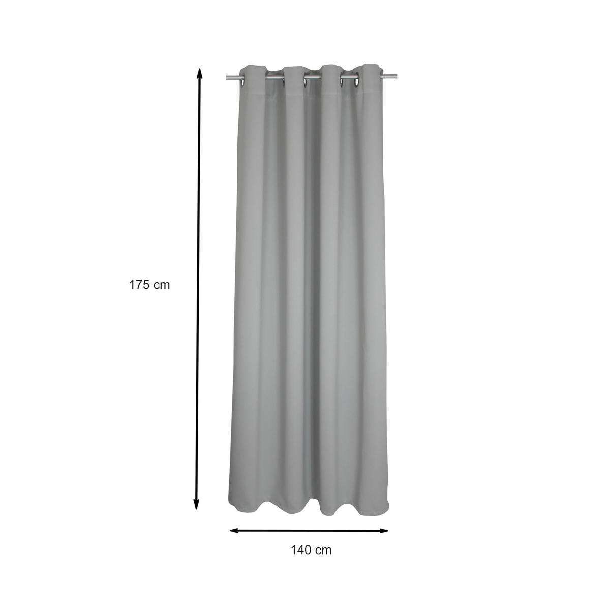 VERDUNKELUNGSVORHANG Ösen 140/175 cm Hellgrau - Hellgrau, Textil (140/175cm) - TiborTex