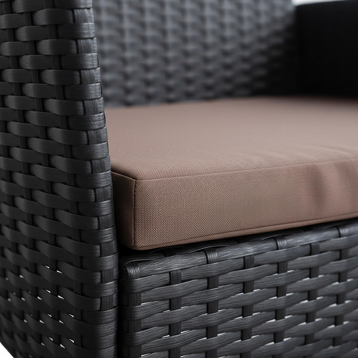 4-TLG.GARTENMÖBEL-SET - Schwarz, Glas/Kunststoff - Relaxdays