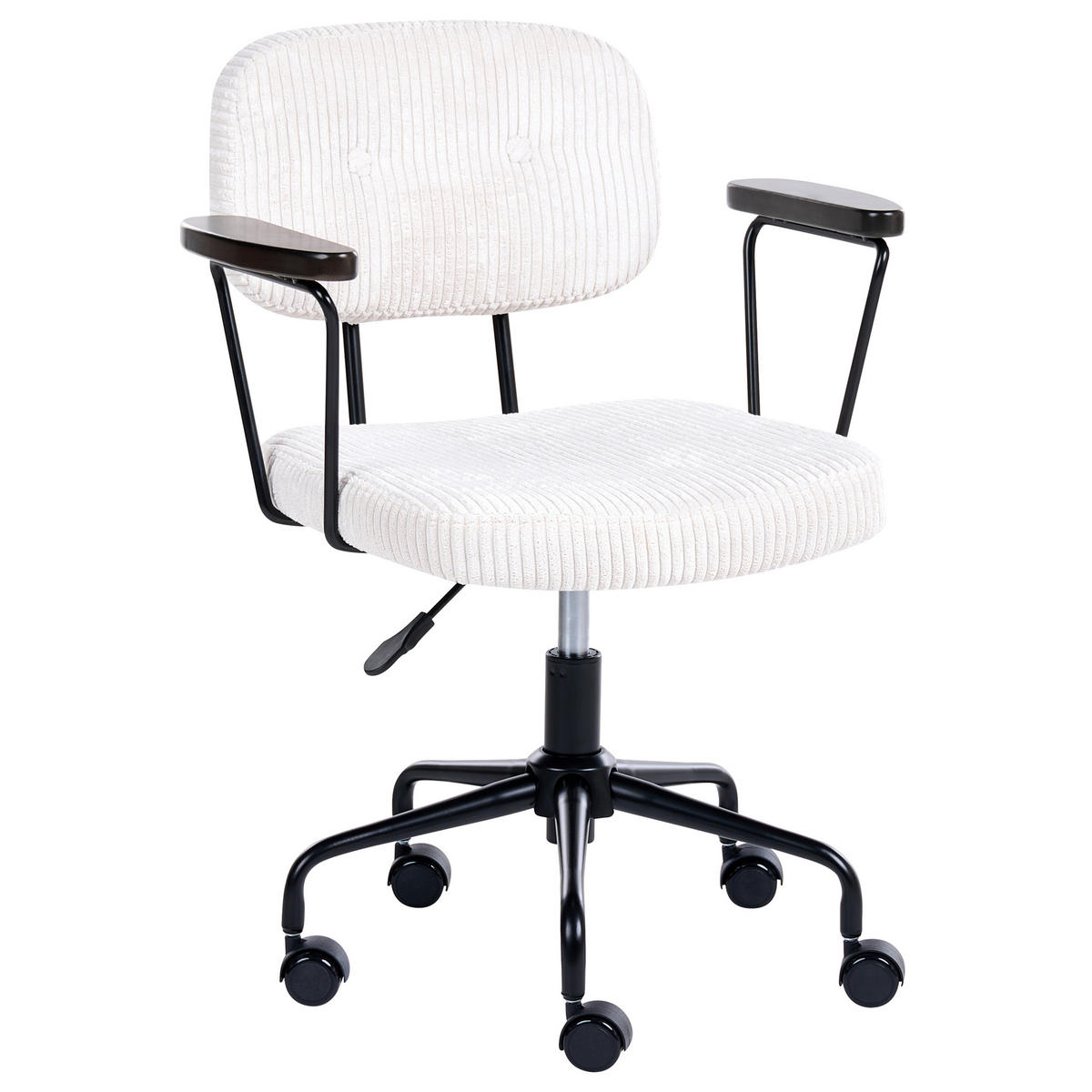 KANCELÁŘSKÁ ŽIDLE Manšestr Krémově bílá Algerita - krémová, textil (62/77/62cm) - Beliani