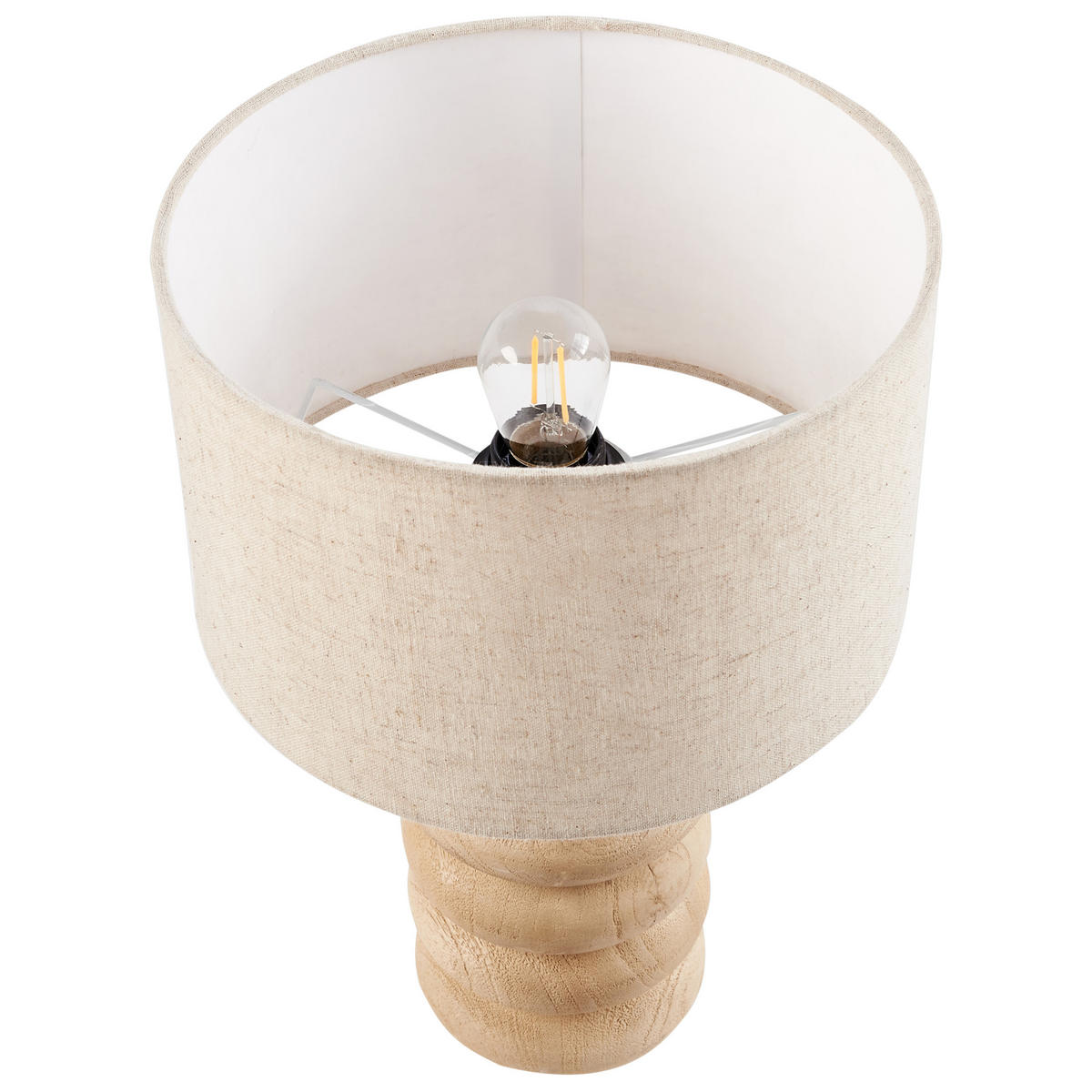 TISCHLAMPE Mangoholz Hellbraun Betwa - Hellbraun/Beige, Holz (25/25/41cm) - Beliani