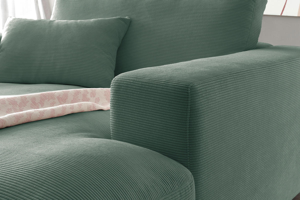 LONGSEAT MADELINE Smaragdgrün Cord - Smaragdgrün/Schwarz, Kunststoff/Textil (150/86/170cm) - KAWOLA
