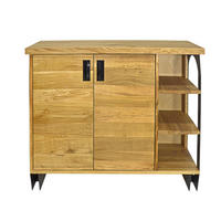 HOLZKOMMODE mit Regalen aus Massivholz für das Wohnzimmer WALT - Eichefarben, Holz (120/100/45cm) - Rawood Furniture