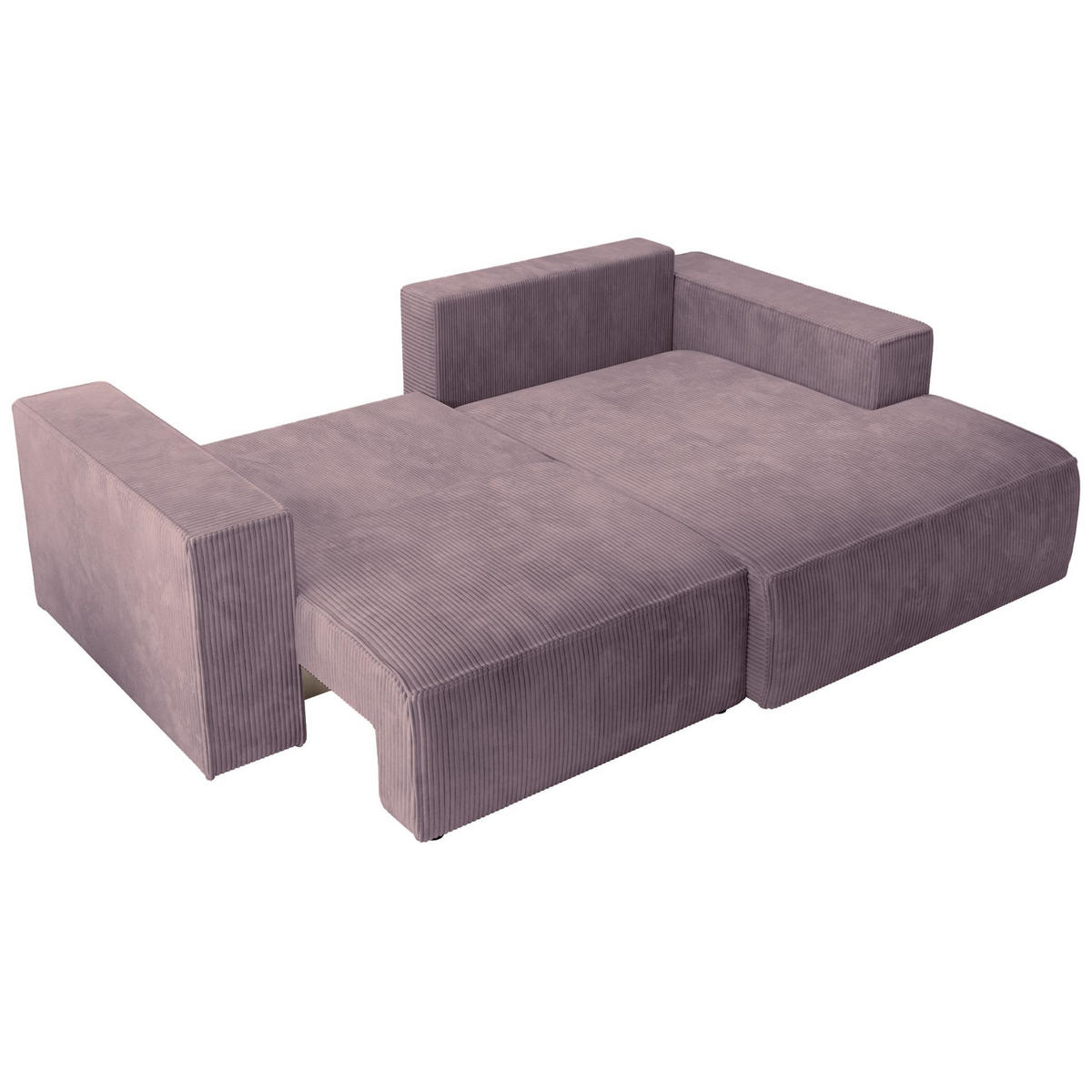 ECKSOFA Farese Mini mit Cordbezug Mauve, rechts - Flieder/Schwarz, Textil (167/240cm) - Selsey