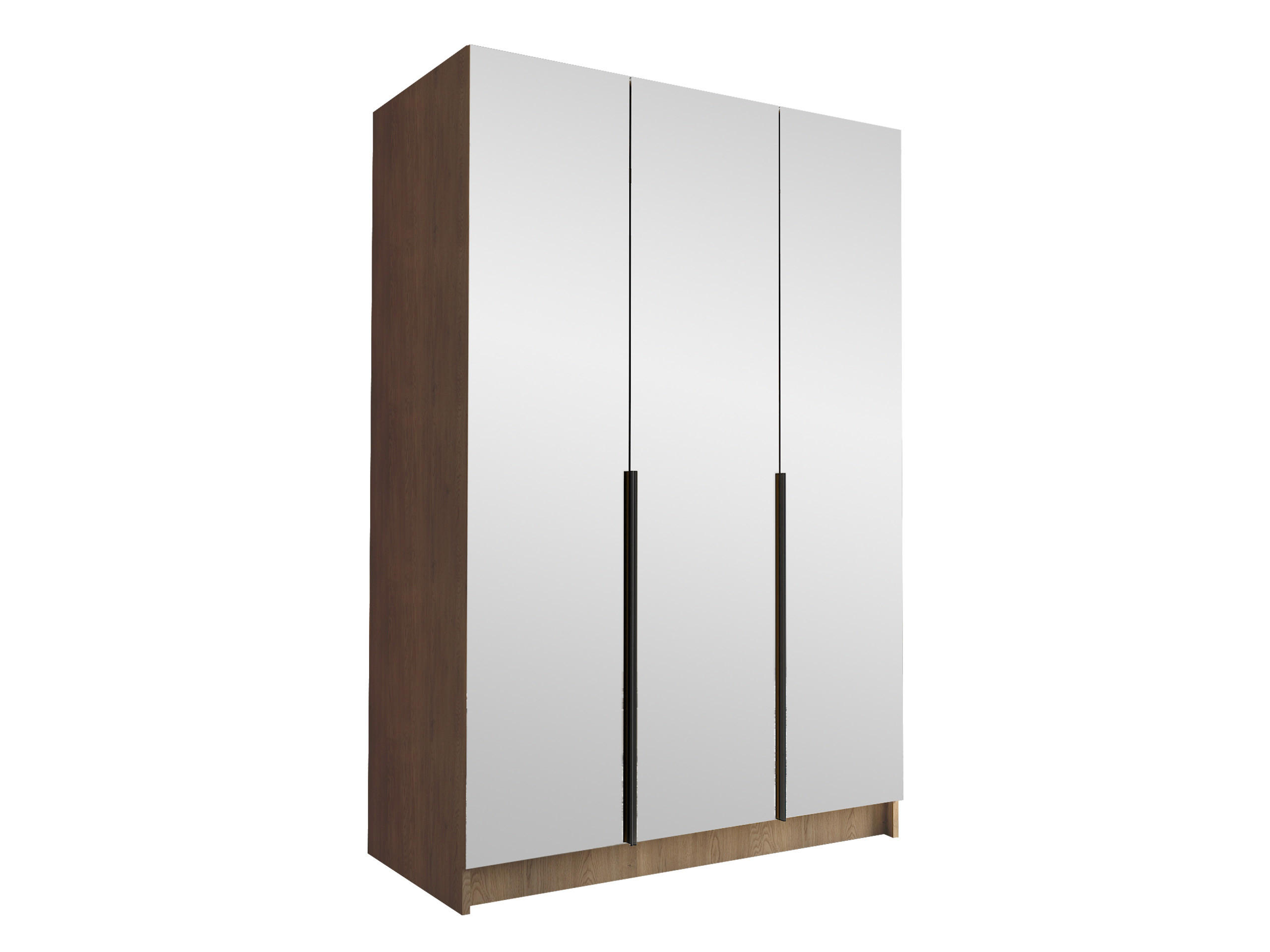KLEIDERSCHRANK Calia III - Eichefarben/Schwarz, Holzwerkstoff/Metall (150/215/58cm) - MIRJAN24