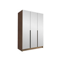 KLEIDERSCHRANK Calia III - Eichefarben/Schwarz, Holzwerkstoff/Metall (150/215/58cm) - MIRJAN24