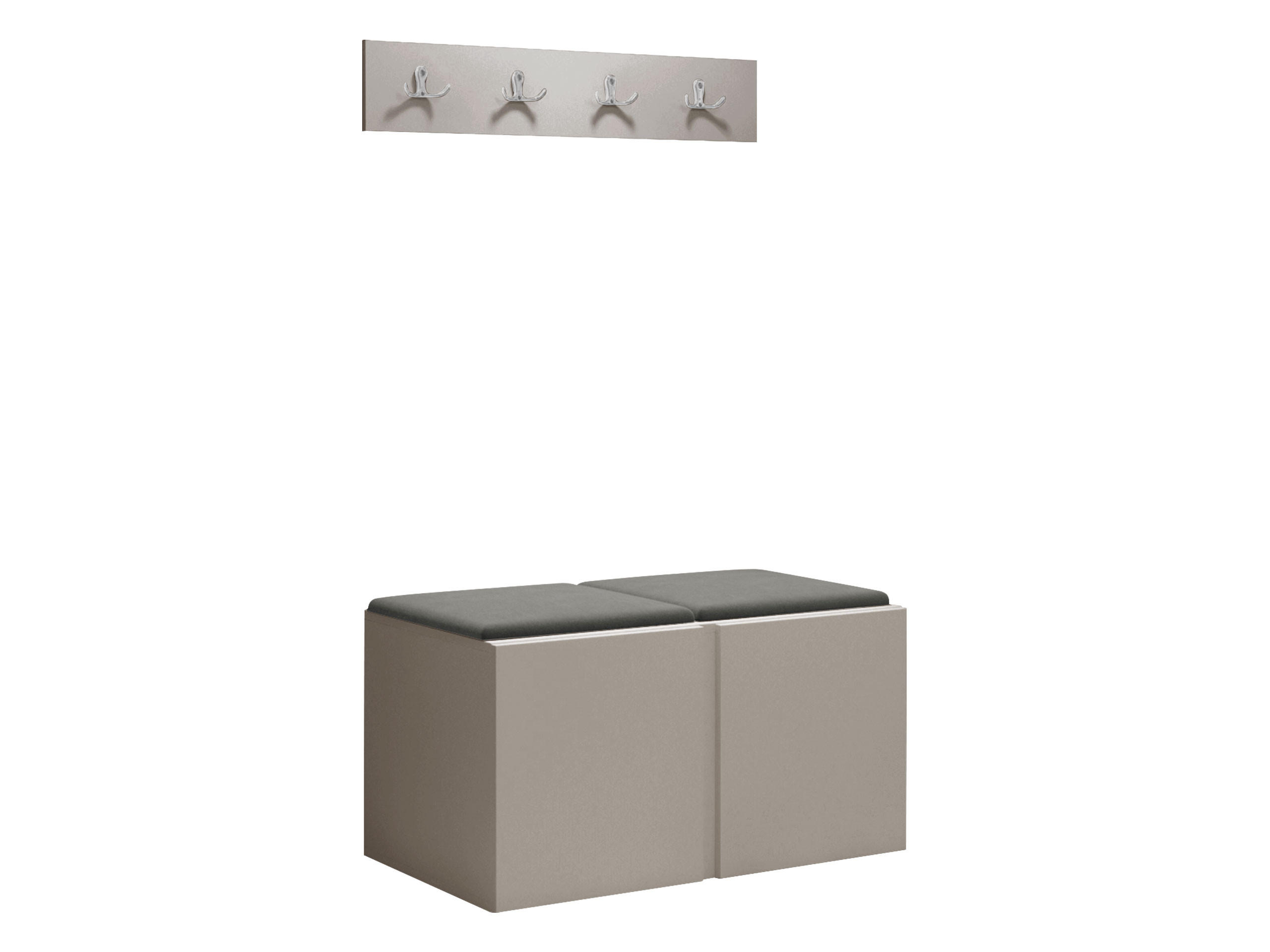 GARDEROBEN-SET Orion VI - Kaschmir/Grau, Holzwerkstoff/Kunststoff (84/42/46cm) - MIRJAN24