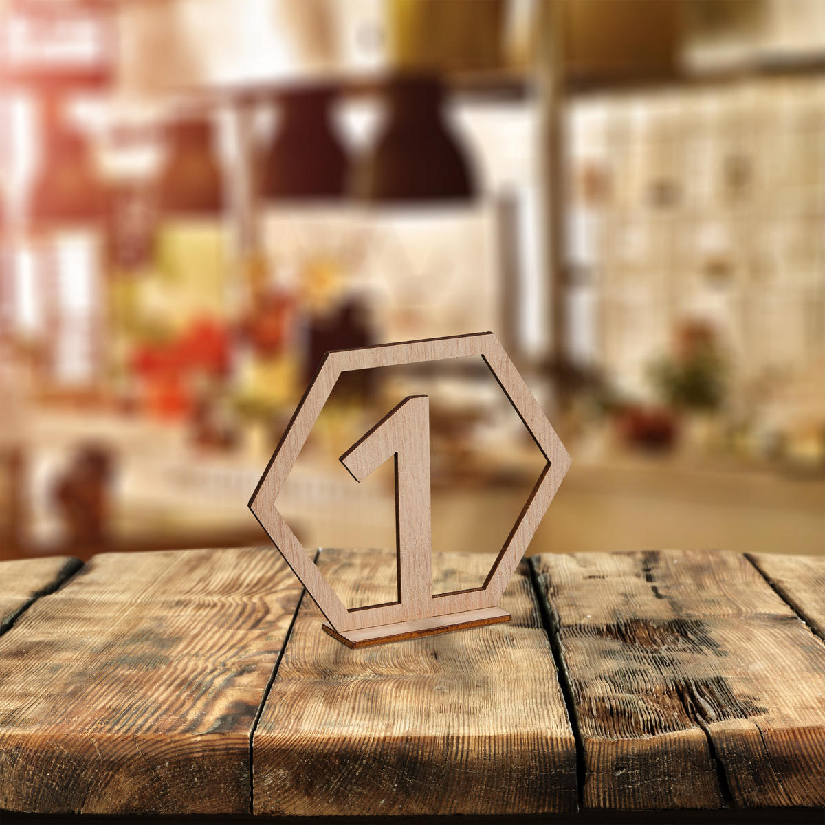 20XČÍSLÁ stolov - svetlohnedá, drevo (11/10/2.5cm) - Relaxdays