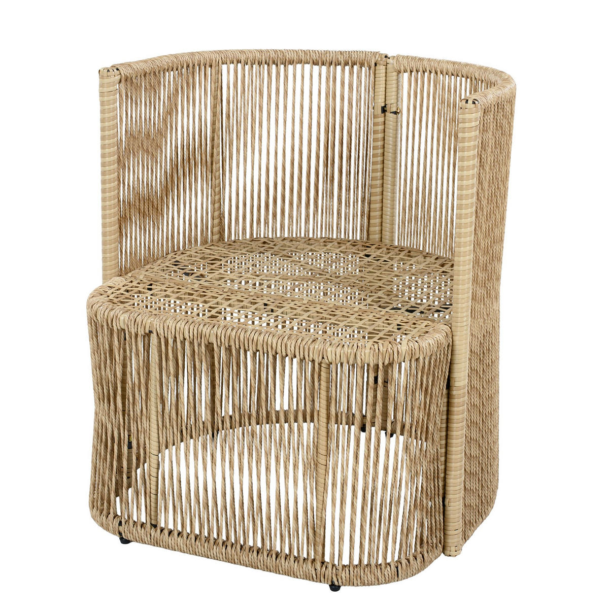 GARTENGARNITUR 4-teiliges Gartenmöbel Set,PE Rattan Outdoor Lounge Set,Weiß-Braun - Weiß, Metall - LVHOM