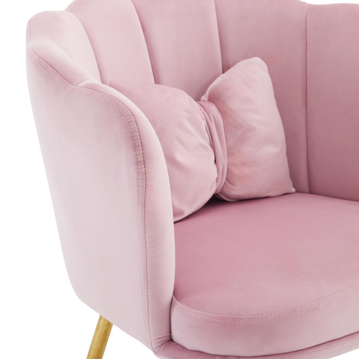 ARMLEHNSTUHL Blütenblatt-Rückenlehne mit Schmetterlingskissen, DE-42438, Rosa - Pink, Holzwerkstoff/Metall (63/77/58cm) - ComfortXL