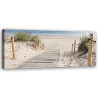 WANDBILD weg zum strand - Beige, Textil (90/30cm) - Feeby