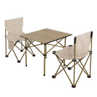 KAMPING SET Bel, Bež - bela/bež, kovina - MCW