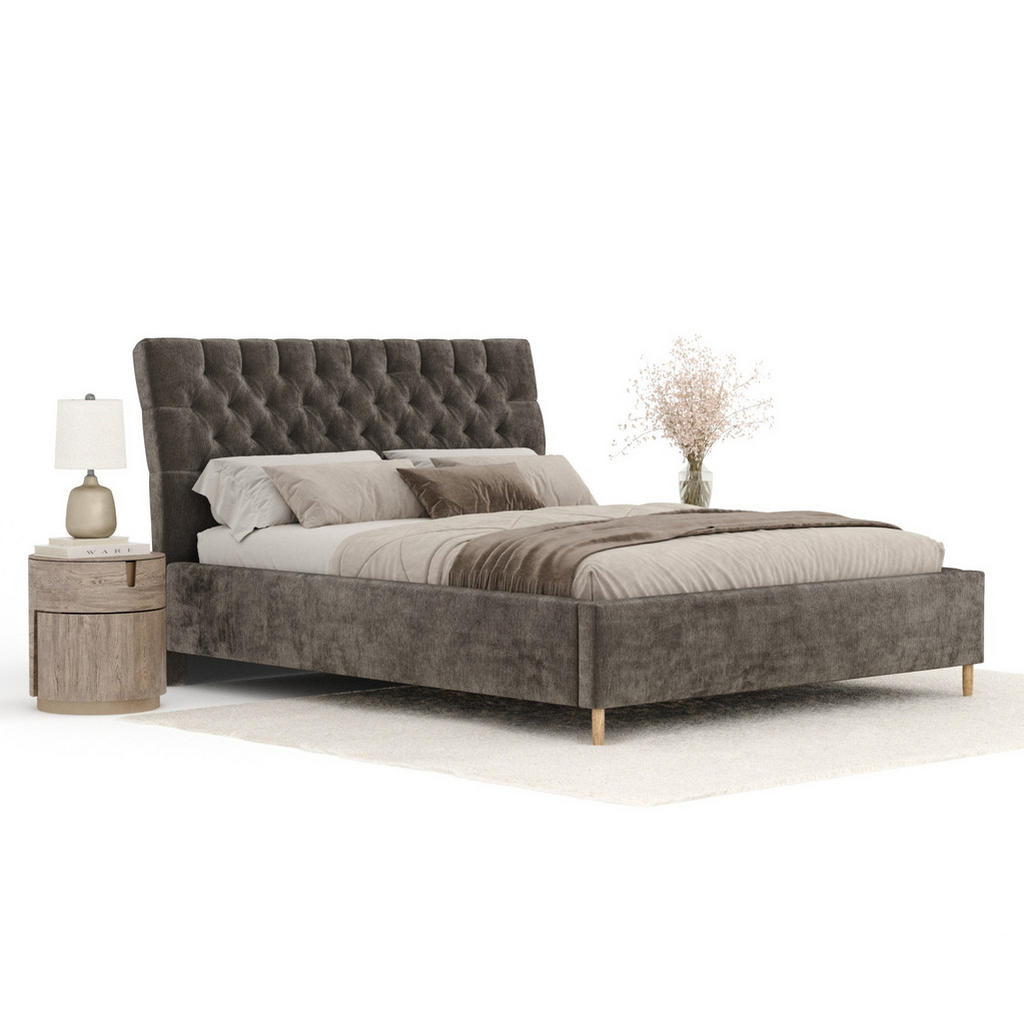 Thumbnail - Maison de Reve Polsterbett, Graubraun, Textil, Buche, Kiefer, 140x200 cm, Oeko-Tex® Standard 100, FSC 100%, Made in EU, ...