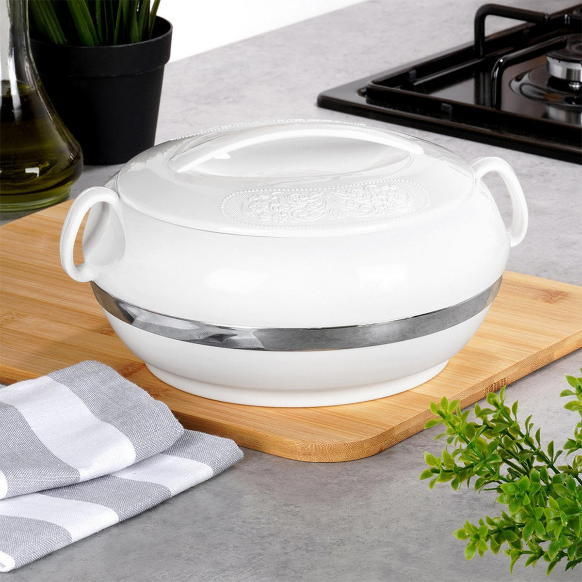 LUNCHTHERMOSKANNE Deluxe 1,6 l - Weiß, Kunststoff (22/12/22cm) - Orion 