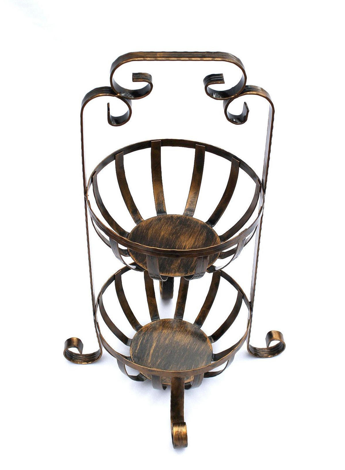 ETAGERE Obstkorb 10-320 mit 2 Körbe 62 cm - Braun, Metall (62cm) - DanDiBo