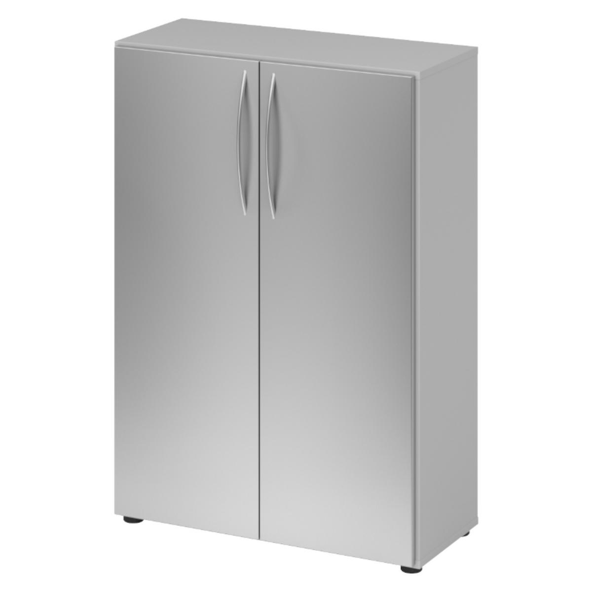 AKTENSCHRANK - 3 Ordnerhöhen 35/80/114,4 cm in Grau/Silberfarben - Silberfarben/Grau, Holzwerkstoff (80/114.4/35cm) - bümö