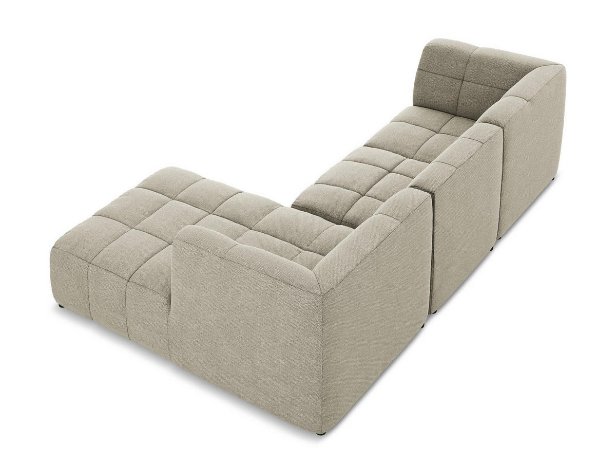 ECKSOFA Links Samt Stoff Blau - Türkis/Schwarz, Holzwerkstoff/Kunststoff (248/166cm) - Makamii