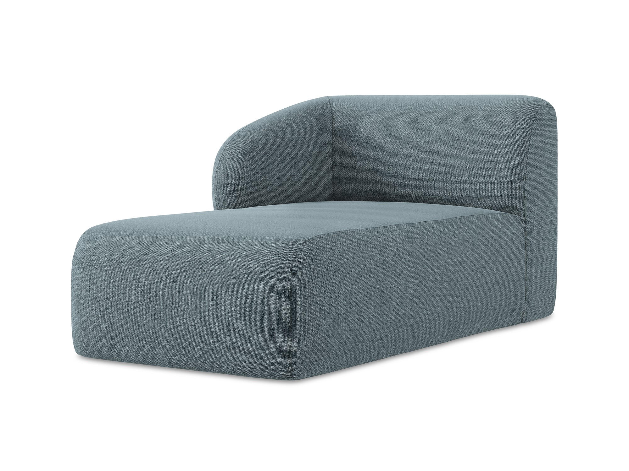 SOFAELEMENT Links Bouclé Stoff Blau - Blaugrau/Schwarz, Holzwerkstoff/Kunststoff (91/75/166cm) - Makamii