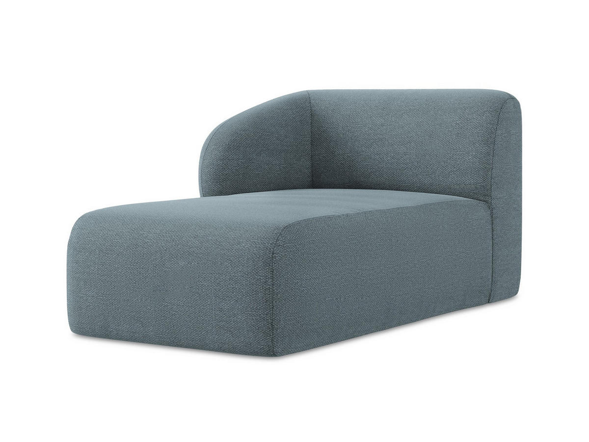 SOFAELEMENT Links Bouclé Stoff Blau - Blaugrau/Schwarz, Holzwerkstoff/Kunststoff (91/75/166cm) - Makamii