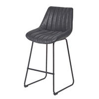 BARSTUHL Ascot, Kunstleder mit Rückenlehne - Schwarz, Textil (54/97/47cm) - Homescapes