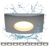 LED EINBAULEUCHTE Aluminium Silber 8er Set - Silberfarben, Metall (8/8/3.5cm)