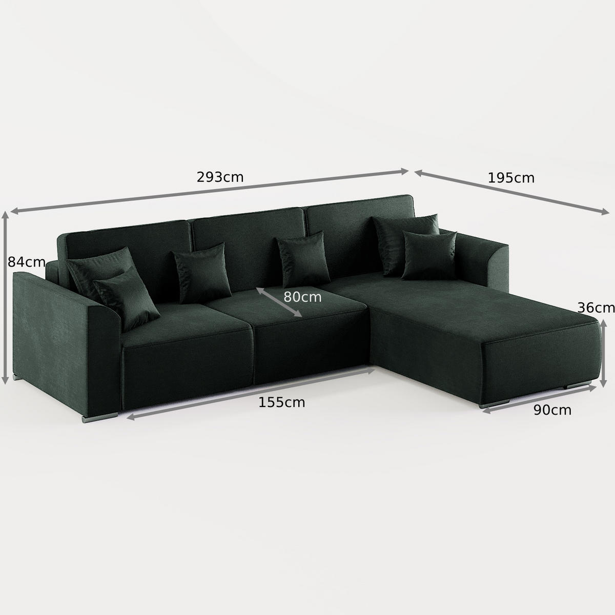 ECKSOFA LUMO L Rechts Hellblau Flechtwerk-Stoff mit Schlaffunktion und Bettkasten - Hellblau, Textil (293/195cm) - Barchello