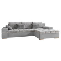 ECKSOFA Bangkok Premium, Seite: Rechts - Silberfarben/Hellgrau, Holz/Textil (310/175cm) - MIRJAN24
