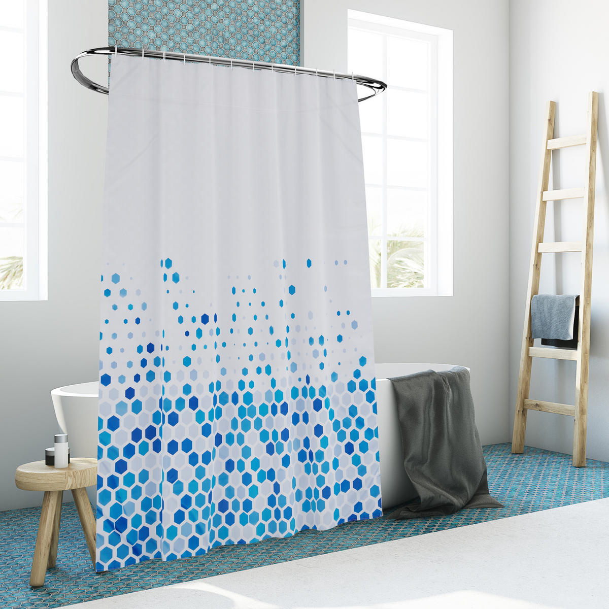 DUSCHVORHANG - Multicolor, Textil (180/0.1cm) - Relaxdays