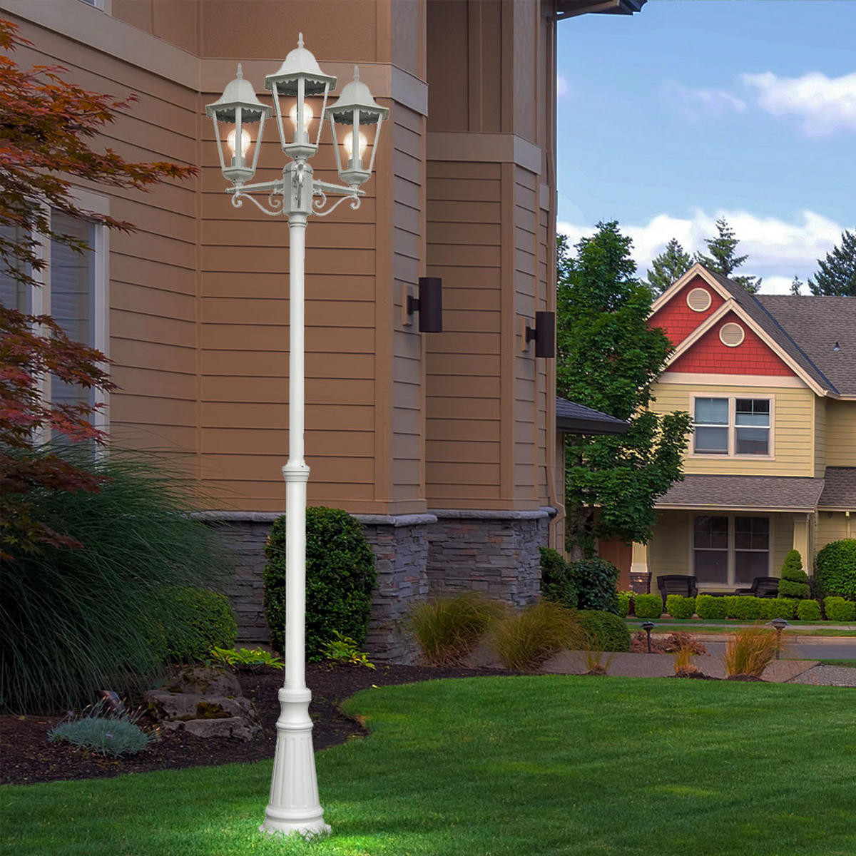 RGB LED STEHLEUCHTE NORDERNEY Weiß - Weiß, Metall (58/55/220cm)