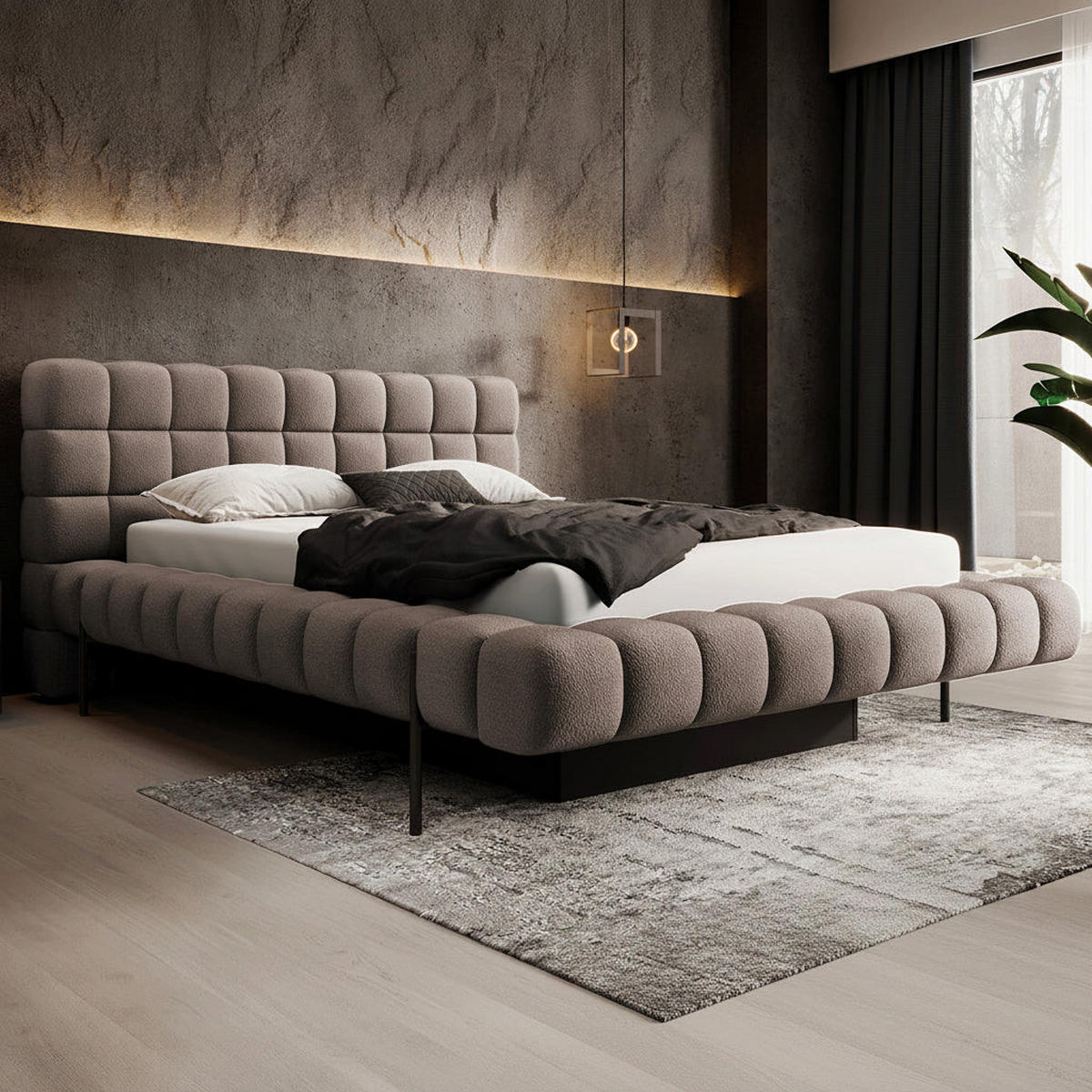 BOXBETT 160/200 Ezio Taupe - Taupe, Holz (160/200cm) - Petits-meubles