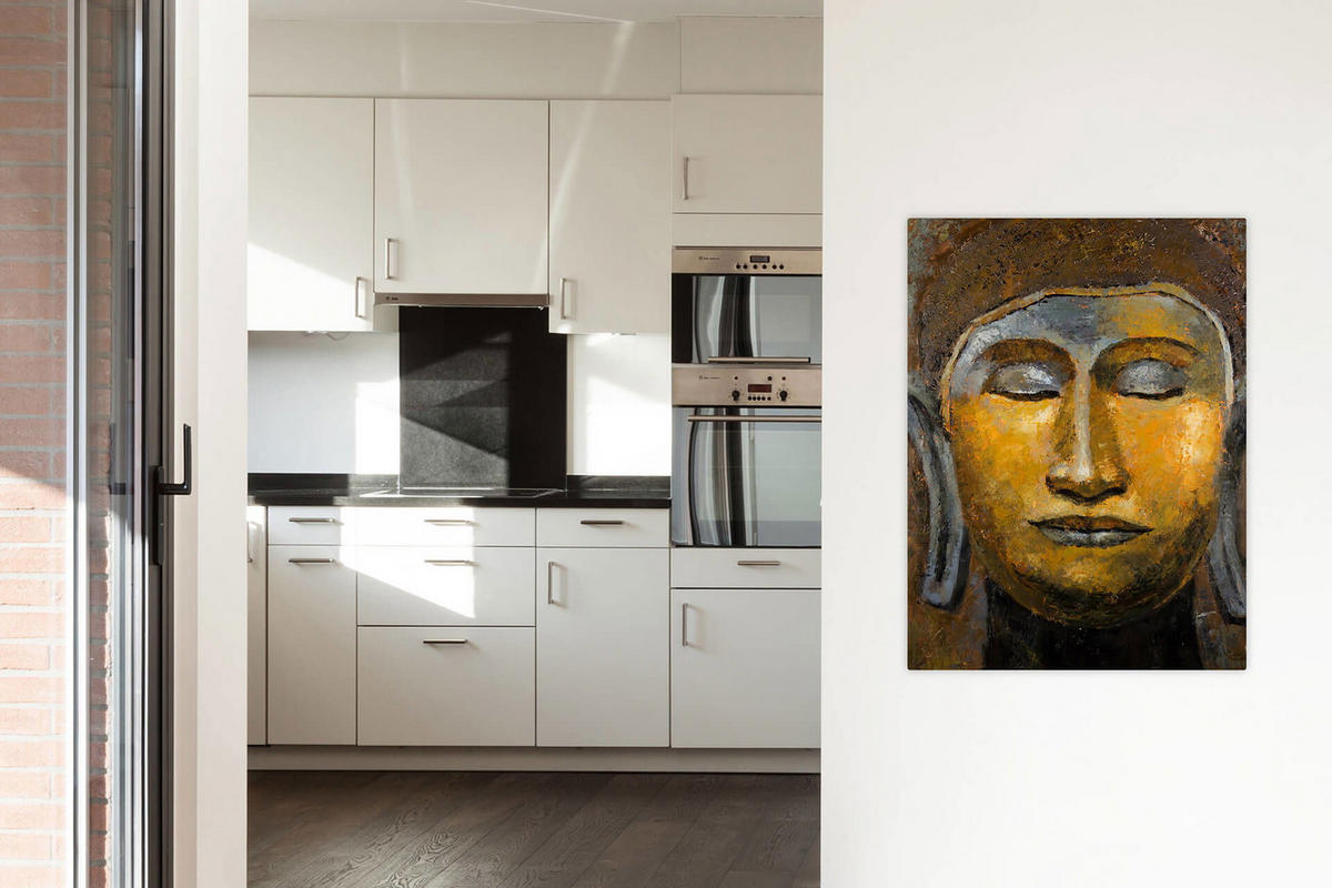 ACRYLBILD HANDGEMALT 75/100 cm - Braun, Holz/Textil (75/100cm) - KUNSTLOFT