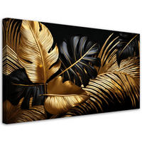 LEINWANDBILD Goldblattpflanzen Glamour 100x50cm - Goldfarben, Textil (100/50cm) - Feeby