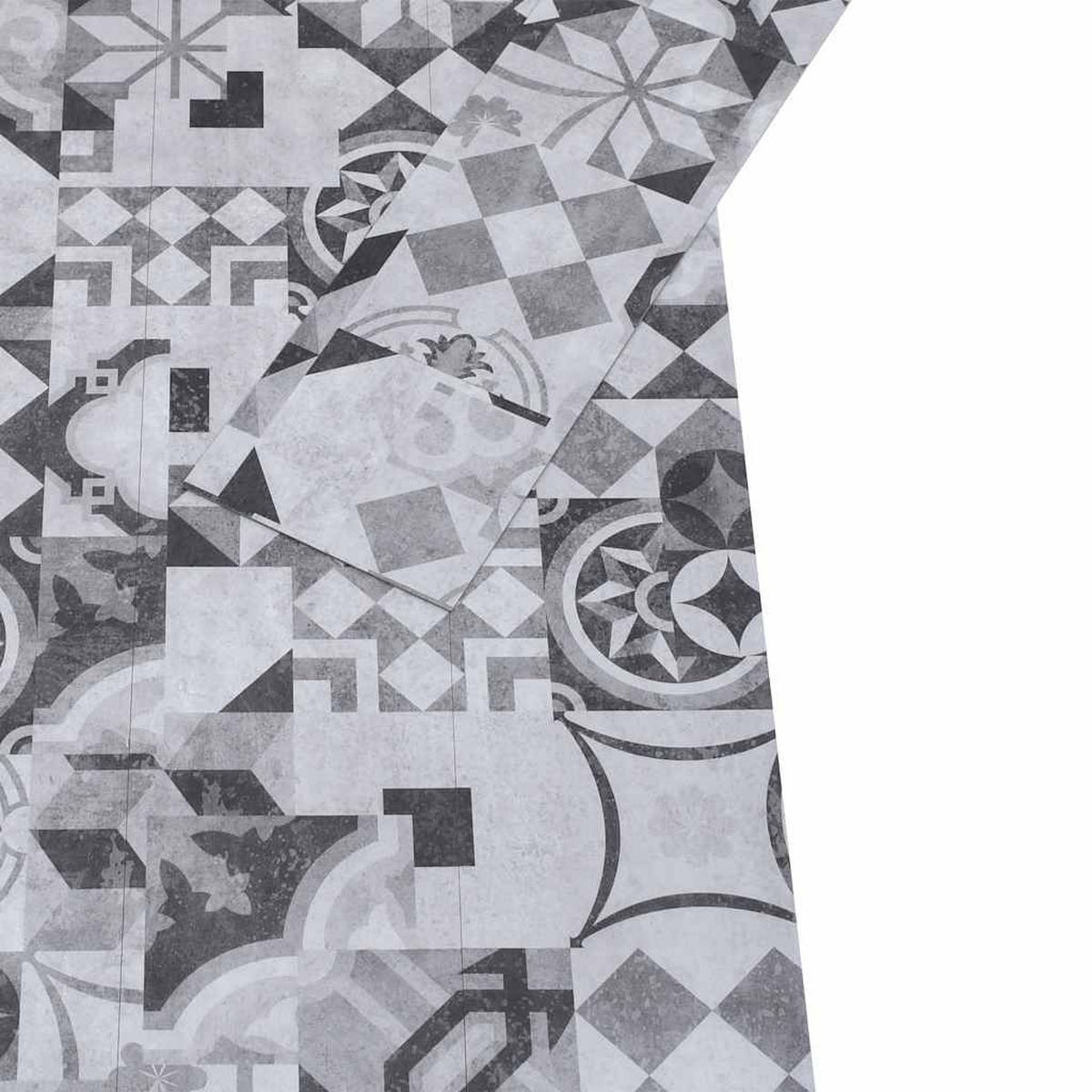 VINYLBODEN PVC-Dielen selbstklebend | 2mm Stärke | Laminat Viny | Graues Muster , 5,02m² - Grau, Holzwerkstoff (91.5/15.2/0.2cm) - DELUKE