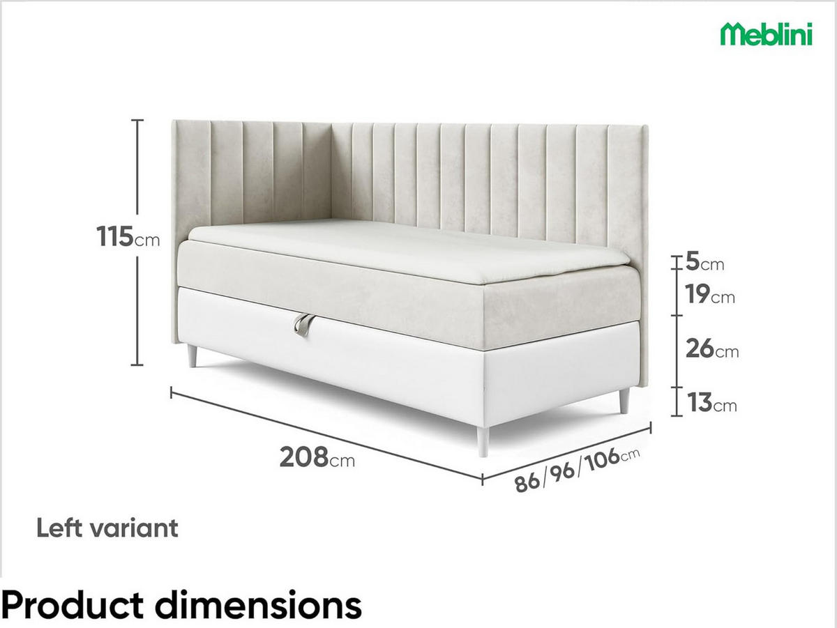 KINDERBETT MAYA 3 - Beige/Weiß, Holzwerkstoff (96/208cm) - Meblini