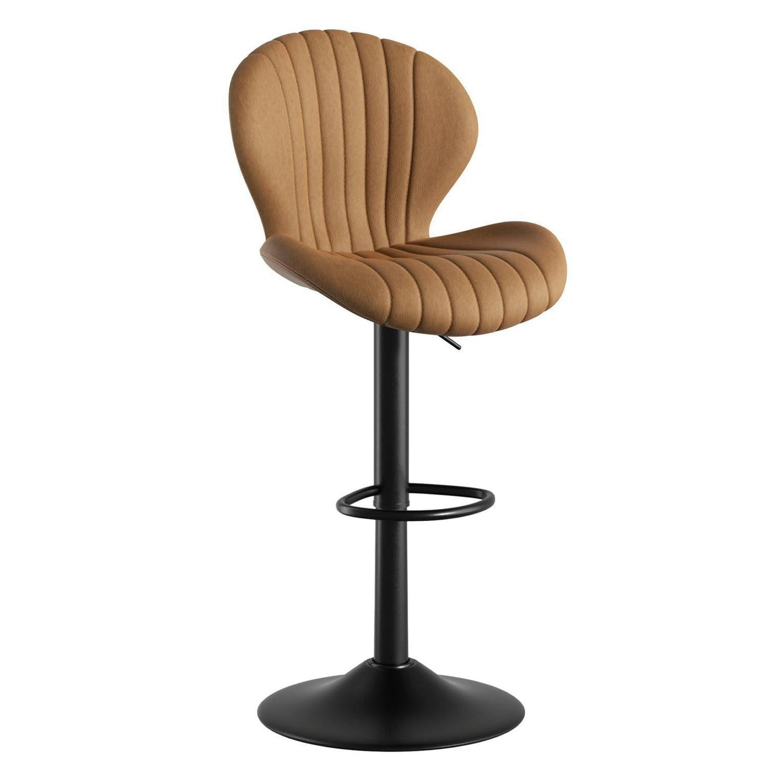 BARHOCKER 1er Set höhenverstellbar mit Lehne Stoff Braun - Braun, Textil (49/112.5/51cm)