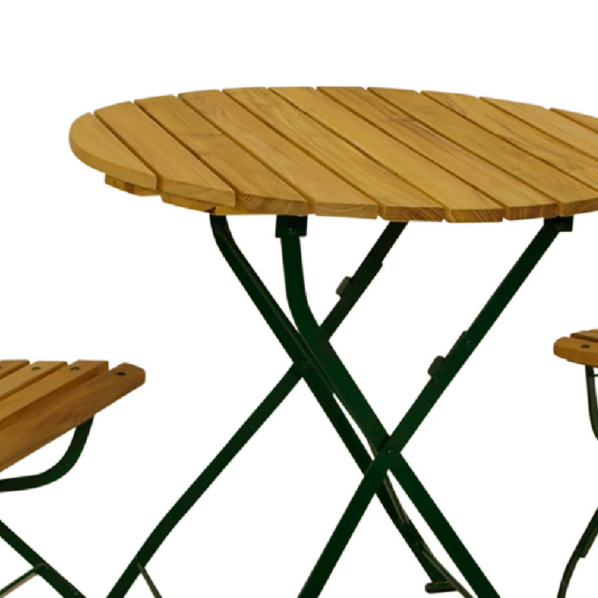 SITZGRUPPE Newcastle 3-teilig, Gartenmöbel Set 2 Personen - Flachstahl - Robinienholz -Bistrotisch Set mit 2 Stühlen - dunkelgrün - Grün, Holz - TPFGarden