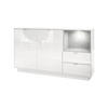SIDEBOARD Metro Einsatz in Beton Oxid Optik - Hellgrau, Holzwerkstoff (153/88/38cm) - Vladon
