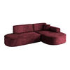ECKSOFA Ottomane Rechts MARI-L1 - 243x171x79 cm Bordeaux Velours - Bordeaux/Schwarz, Holzwerkstoff/Kunststoff (171/243cm) - ALTDECOR