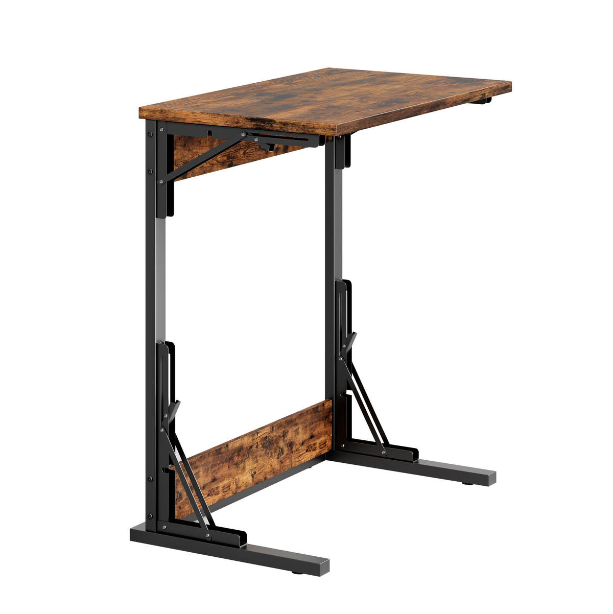 BEISTELLTISCH 60/37/71 cm in Braun, faltbar mit Metallgestell - Braun, Holzwerkstoff (60/37/71cm) - Flora Grace