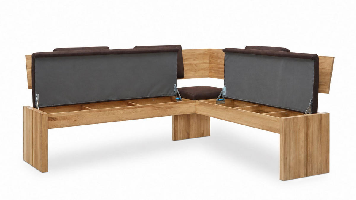 ECKBANK mit Truhe Dani 2 für 5 Personen Massivholz Wildeiche/Braun - Wildeiche/Braun, Holz (192/167cm) - 58aufmkessel