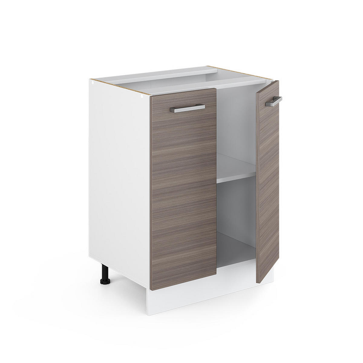 UNTERSCHRANK R-Line Grau 60 cm mit Türen, ohne AP - Weiß/Grau, Holzwerkstoff (60/81.6/46cm) - Vicco