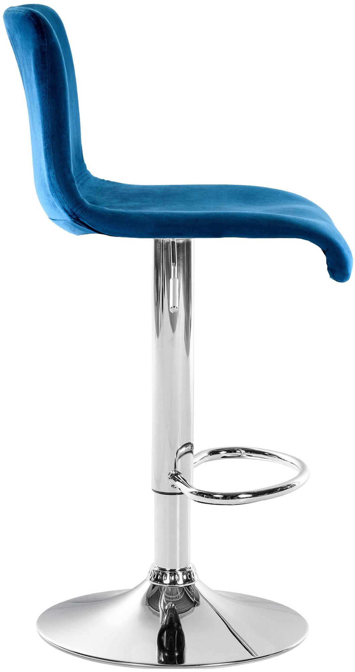 BARHOCKER Samt Blau - Blau, Textil (39/83/36cm) - CLP