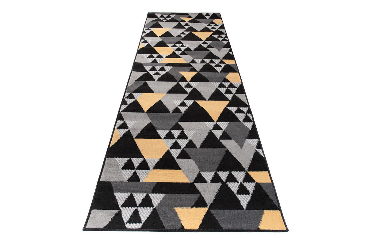 LÄUFER MAYA Schwarz Goldfarben 80/1200 cm - Goldfarben, Textil (80/1200cm) - Tapiso