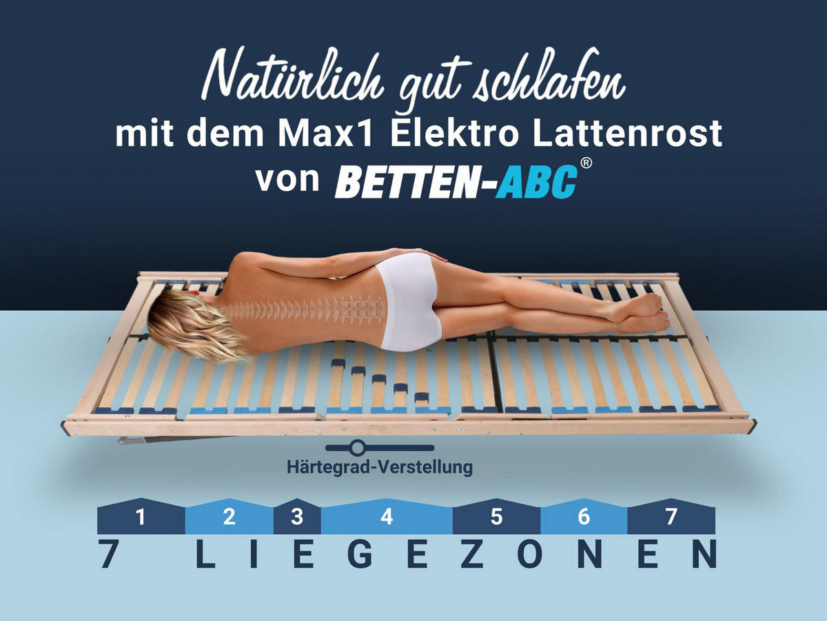 ELEKTRISCHER Lattenrost MAX1, NV Fertig montiert, Größe: 70x200 - Braun, Holz (70/200cm) - Betten-ABC
