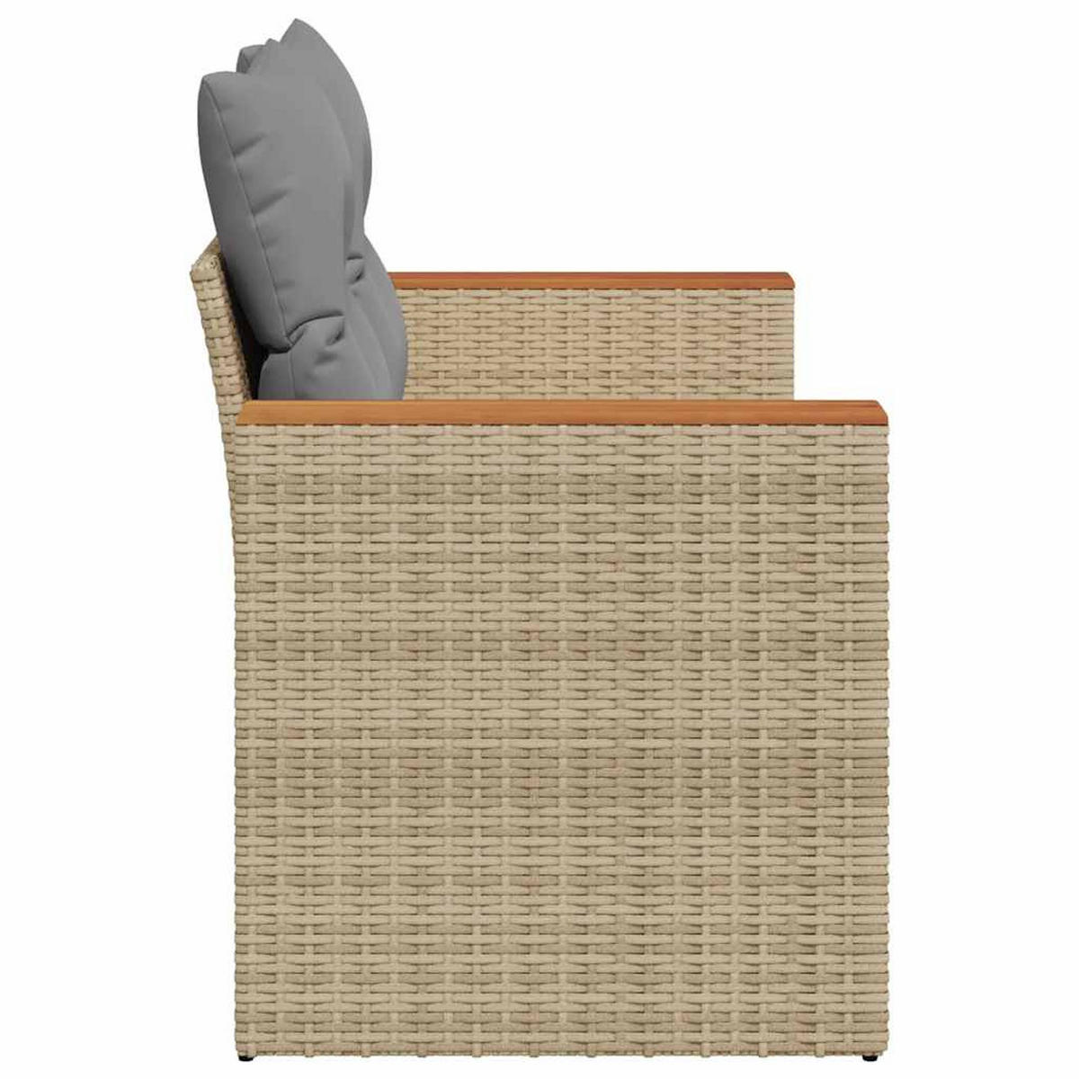 GARTENSOFA Mit Kissen 2-Sitzer Beige Poly Rattan - Beige, Kunststoff (124/69/62cm) - vidaXL