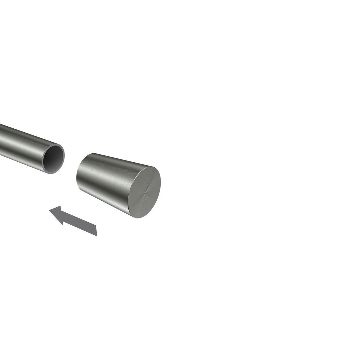 ENDSTÜCKE FÜR GARDINENSTANGEN 16 mm Ø, Carelli Edelstahl-Optik, Packung 2 Stück - Edelstahlfarben, Metall (3.4/2.5/2.5cm) - INTERDECO