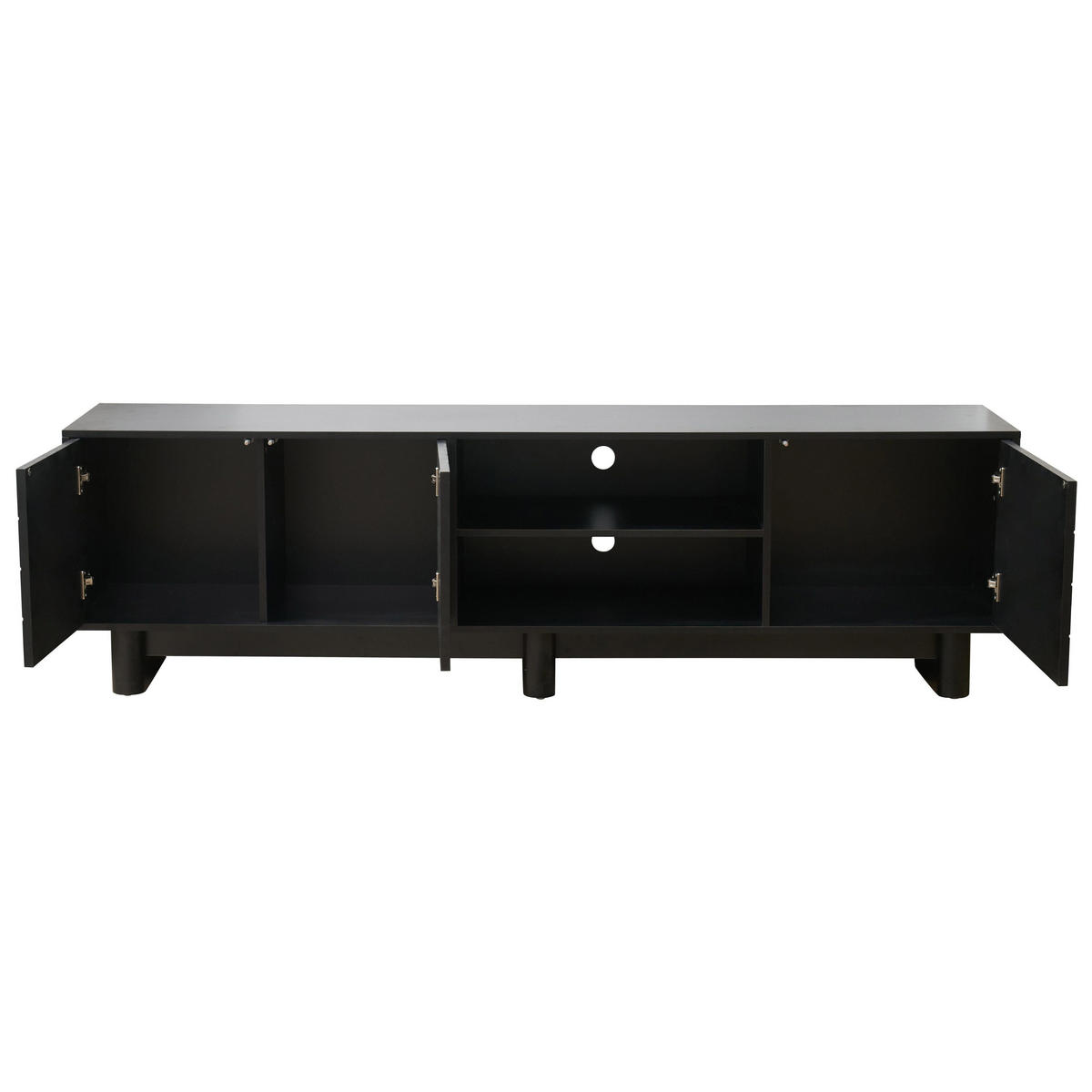TV-SCHRANK, Schwarz - Schwarz, Holz (40/58/200cm) - Oviala