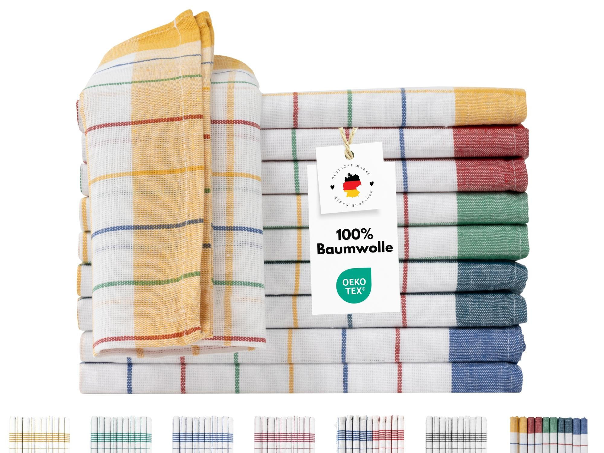 GESCHIRRTÜCHER 50x70 cm im 10er Set aus 100% Baumwolle, Küchentücher Bunt - Multicolor, Textil (50/70cm) - Carpe Sonno