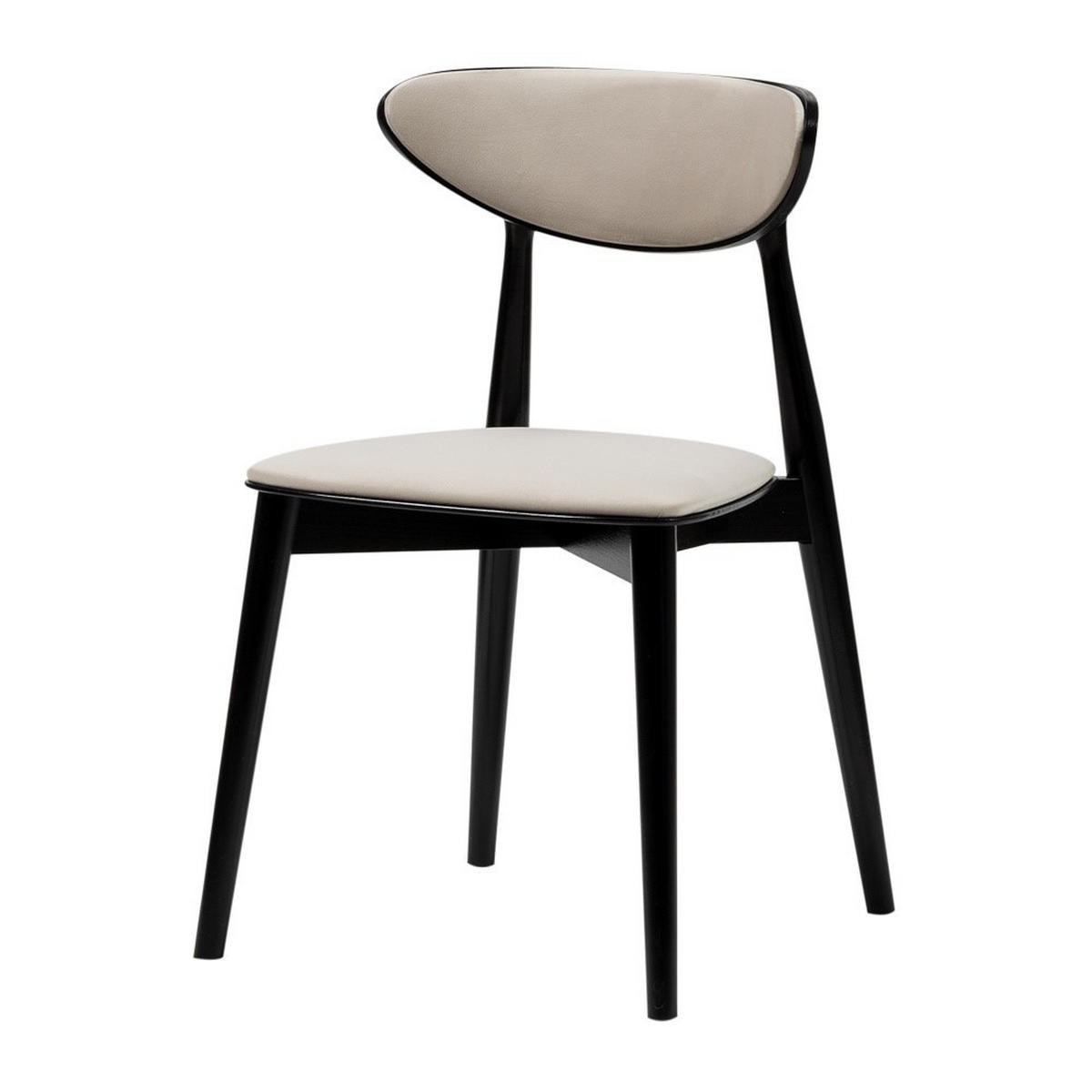 STUHL Ryga II 48 x 45 x 80 cm, mit gepolsterter Rückenlehne und Sitzfläche, weiß, schwarz - Schwarz/Weiß, Metall (48/80/45cm) - Margaret Hadas24
